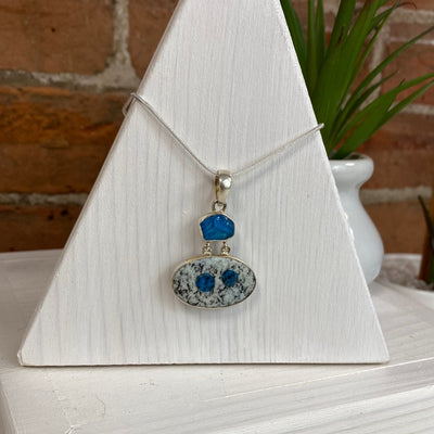 K2 Jasper w/Gemstone Accent sterling silver Pendant 1"