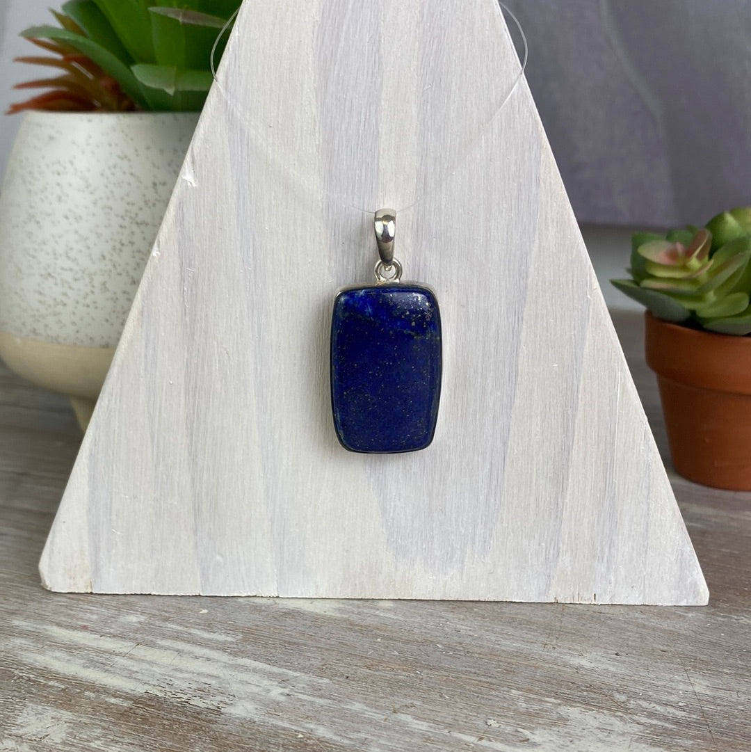 Lapis Lazuli Freeform Sterling Silver Pendant (20-35mm)