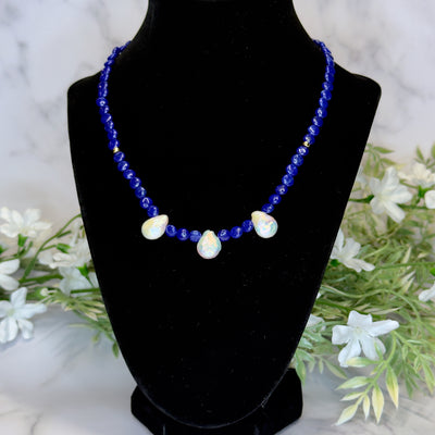 Lapis Lazuli & Pearl Necklace - Artisan Made