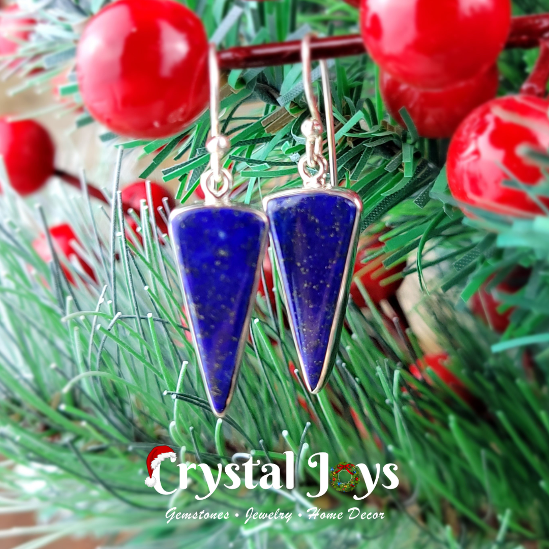 Lapis Lazuli Polished Earrings in Sterling Silver (Assorted Shapes)