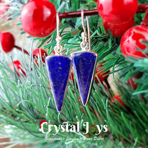 Lapis Lazuli Polished Earrings in Sterling Silver (Assorted Shapes)
