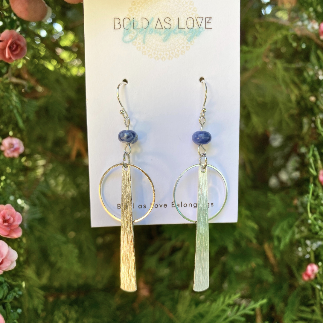 Lapis Lazuli and Silver Earrings - Artisan Made