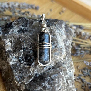 Larvikite Point Wire Wrapped Necklace – Artisan Made