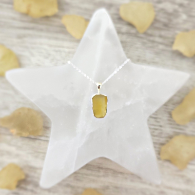 Libyan Desert Glass Freeform sterling silver Necklace