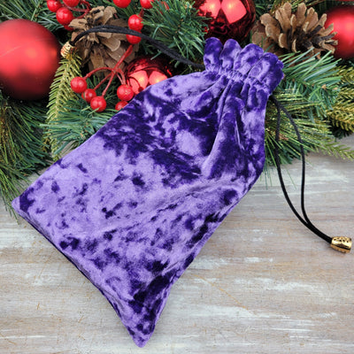 Lilac Panne Velvet Tarot Card Bag with Brass Accents - Artisan Made
