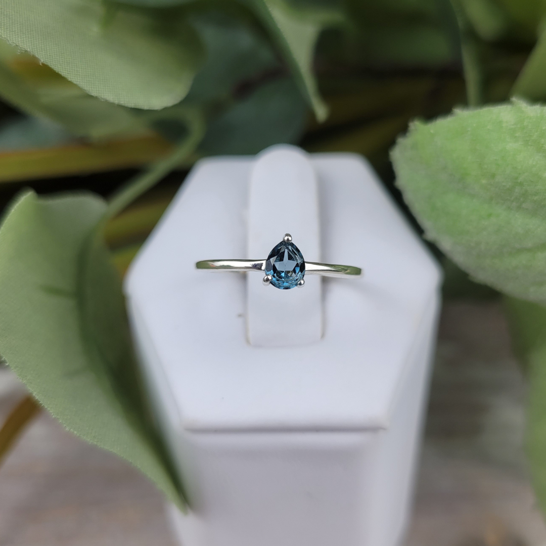 London Blue Topaz Faceted Sterling Silver Ring (Assorted Shapes)
