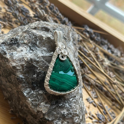 Malachite Handmade Wire Wrapped Necklace - Artisan Made
