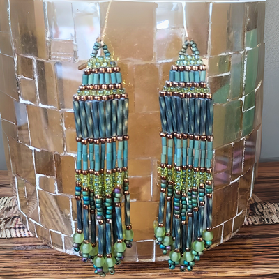 "Mists of Avalon" Beadwork Earrings - Artisan Made