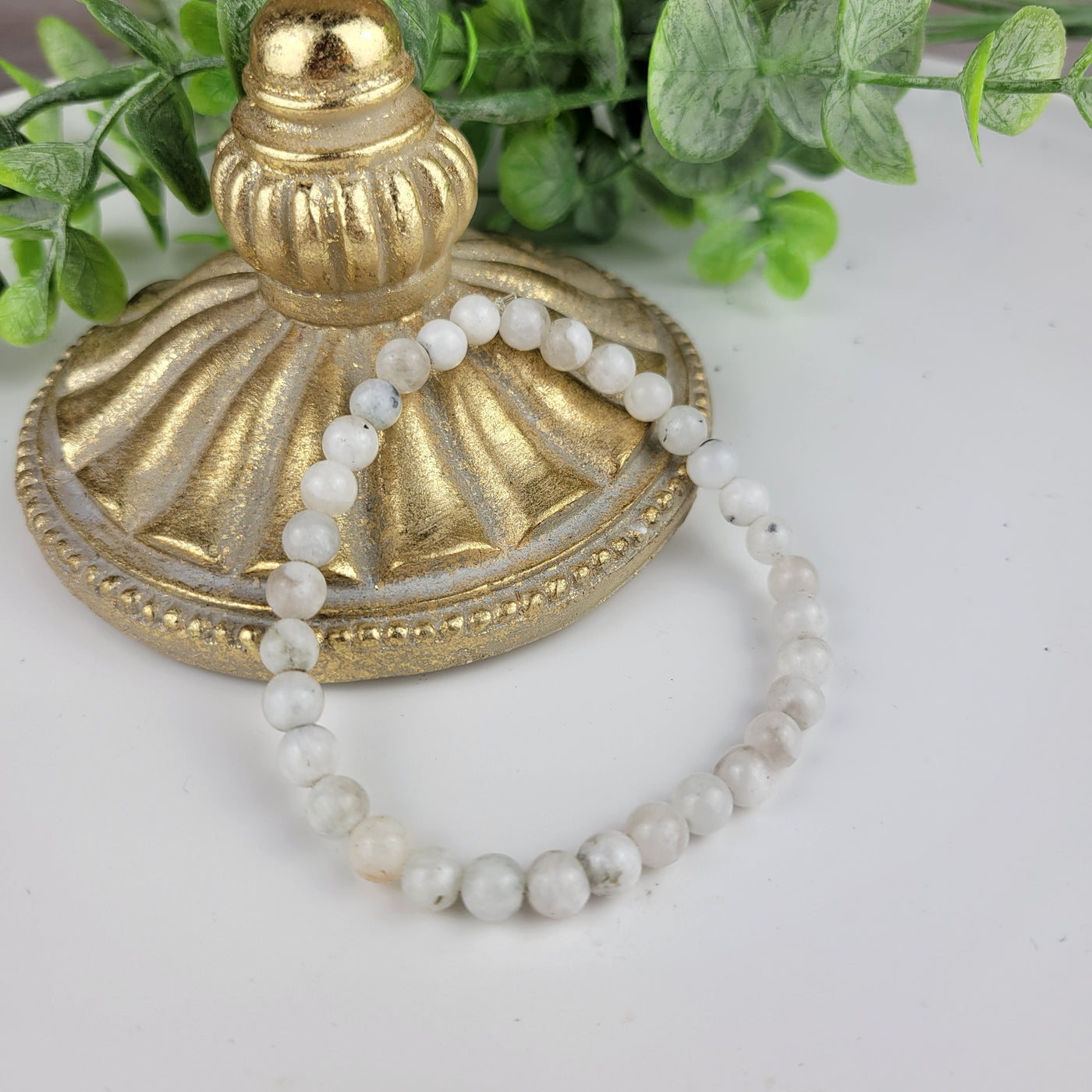 Moonstone 6mm Bead Stretch Bracelet