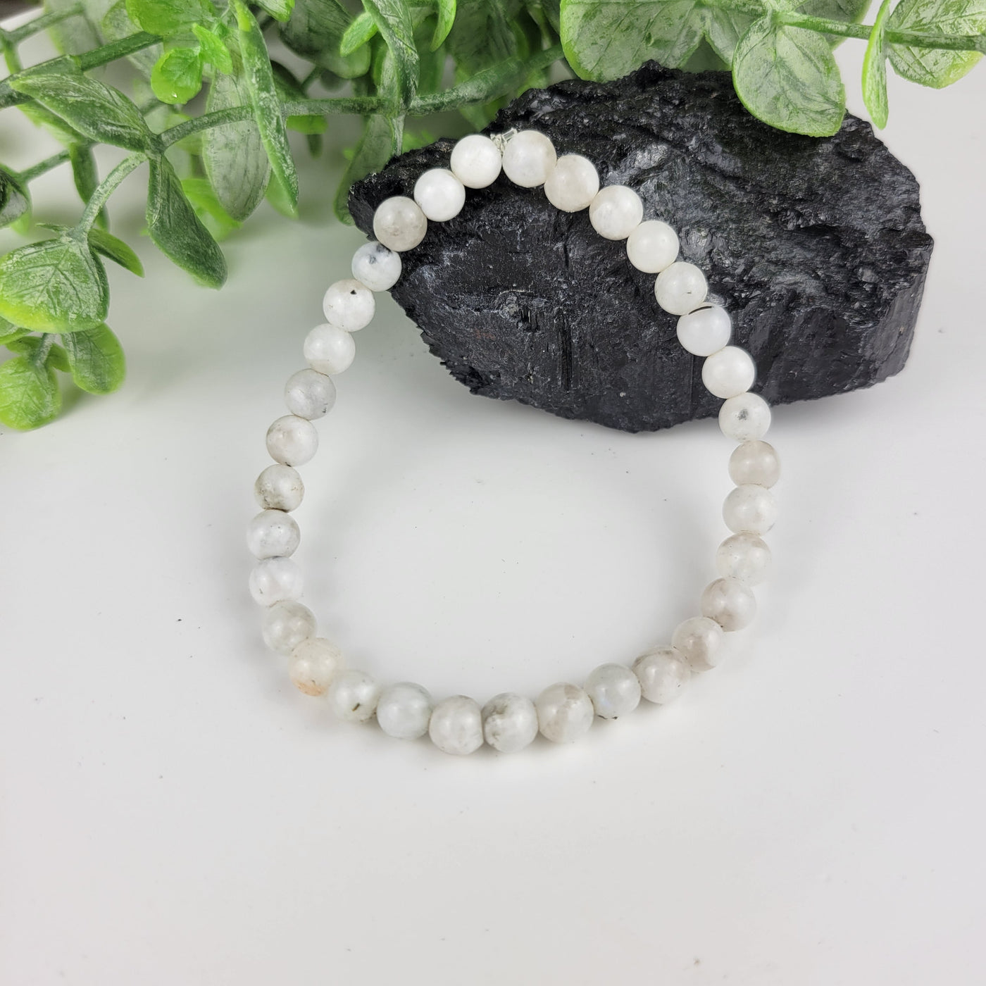 Moonstone 6mm Bead Stretch Bracelet