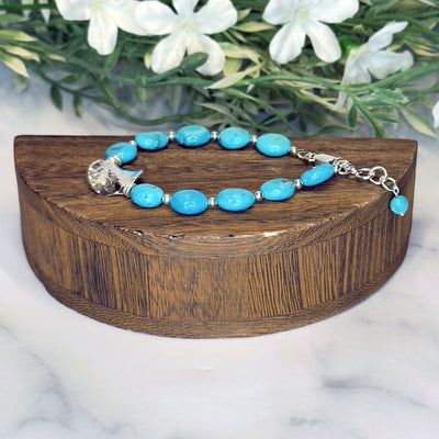 Nacozari Turquoise & Sterling Silver Adjustable Bracelet - Artisan Made