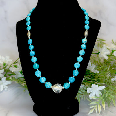 Nacozari Turquoise & Sterling Silver Necklace- Artisan Made