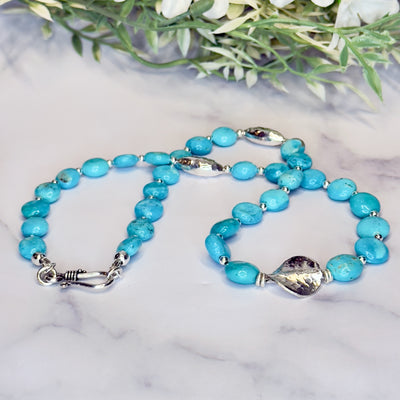 Nacozari Turquoise & Sterling Silver Necklace- Artisan Made