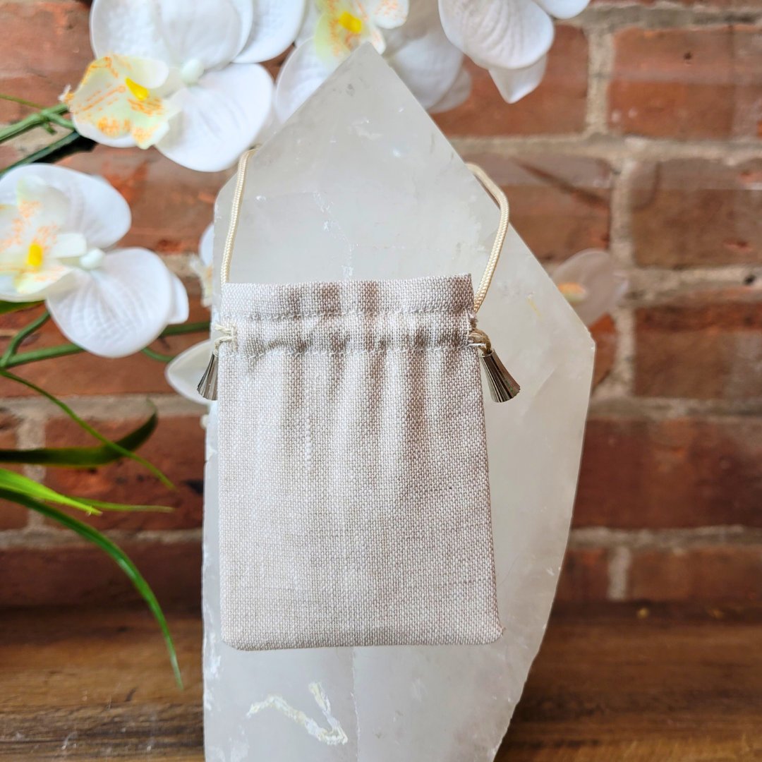 Natural Linen Amulet Pouch Necklace - Artisan Made