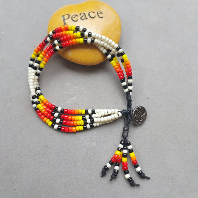 "Nature Girl" 4-Strand White Boho Bracelet- Artisan Made