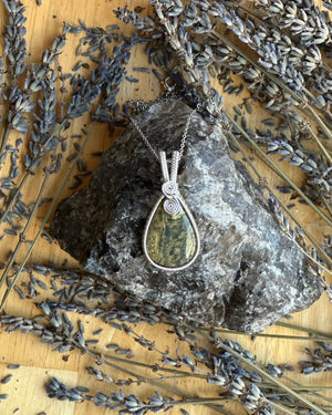 Ocean Jasper Wire Wrapped Necklace - Artisan Made
