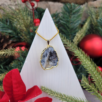 Oco Geode Half Plated Pendant 1-1.5"