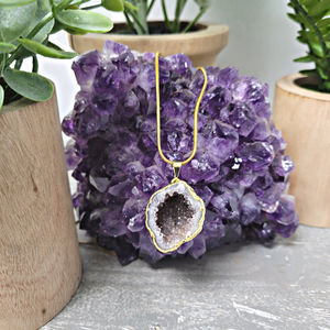 Oco Geode Half Plated Pendant 1-1.5"