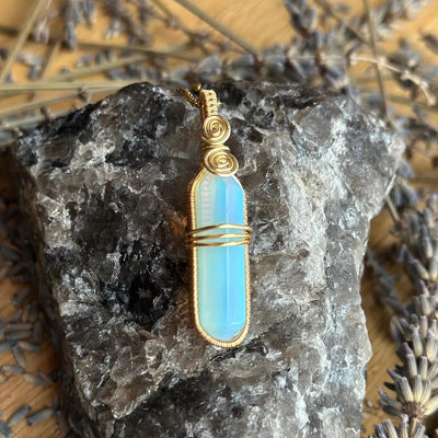 Opalite Point - Handmade Wire Wrapped Necklace – Artisan Made