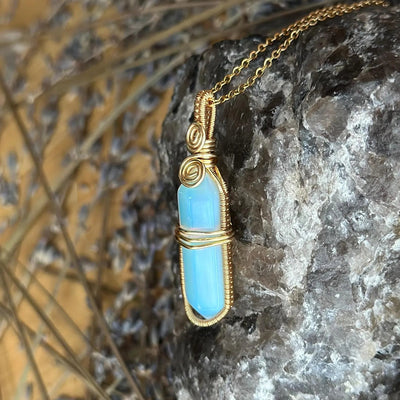 Opalite Point - Handmade Wire Wrapped Necklace – Artisan Made