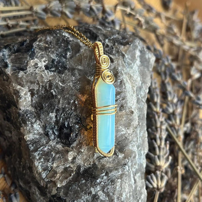 Opalite Point - Handmade Wire Wrapped Necklace – Artisan Made