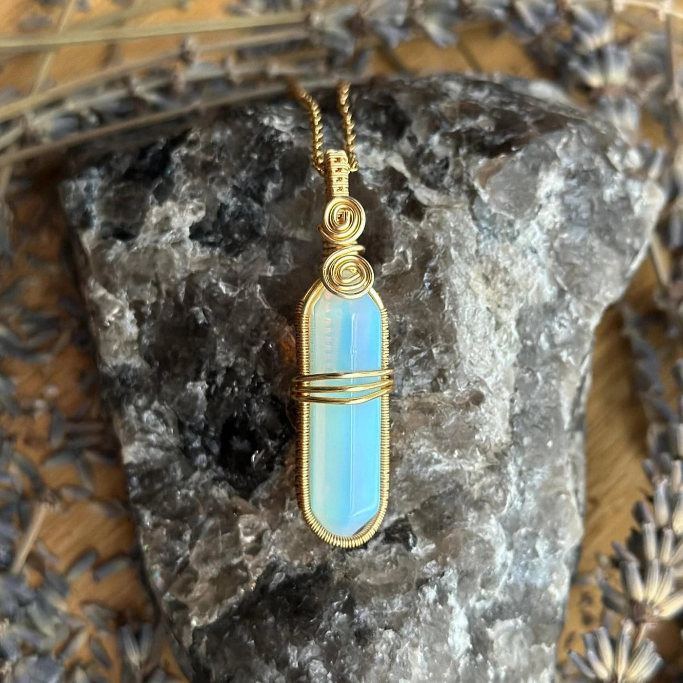 Opalite Point - Handmade Wire Wrapped Necklace – Artisan Made