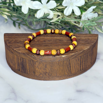 Palo Santo, Red Creek Jasper & Red Jasper Stretch Bracelet – Artisan Made