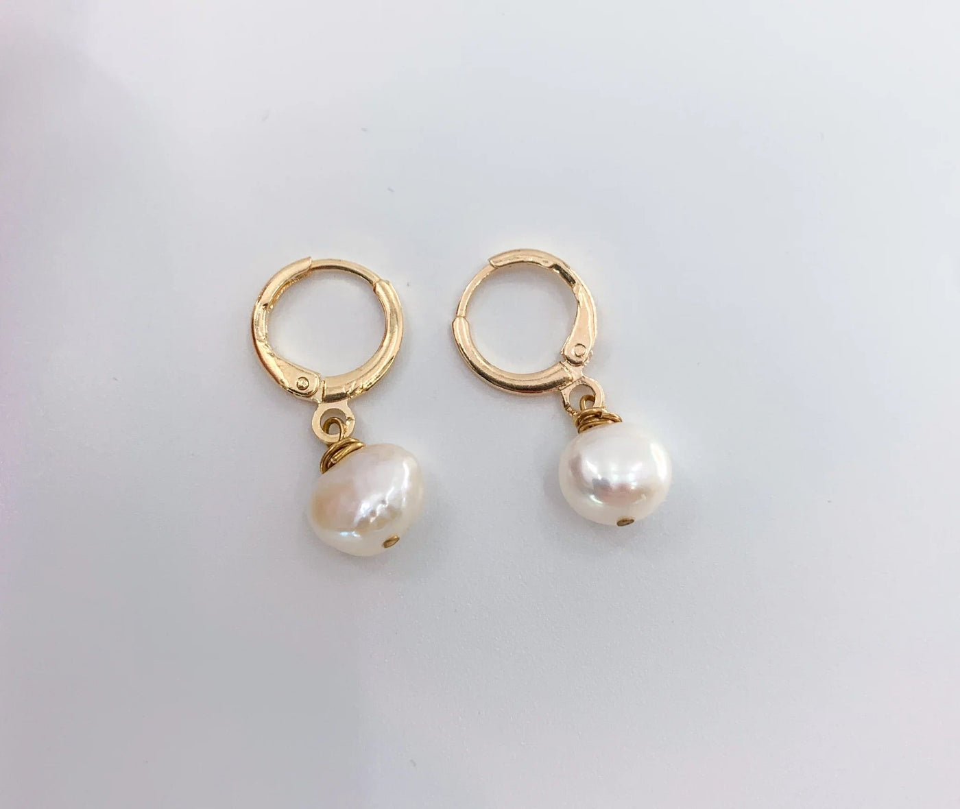 Pearl Huggie Earrings - Artisan Made