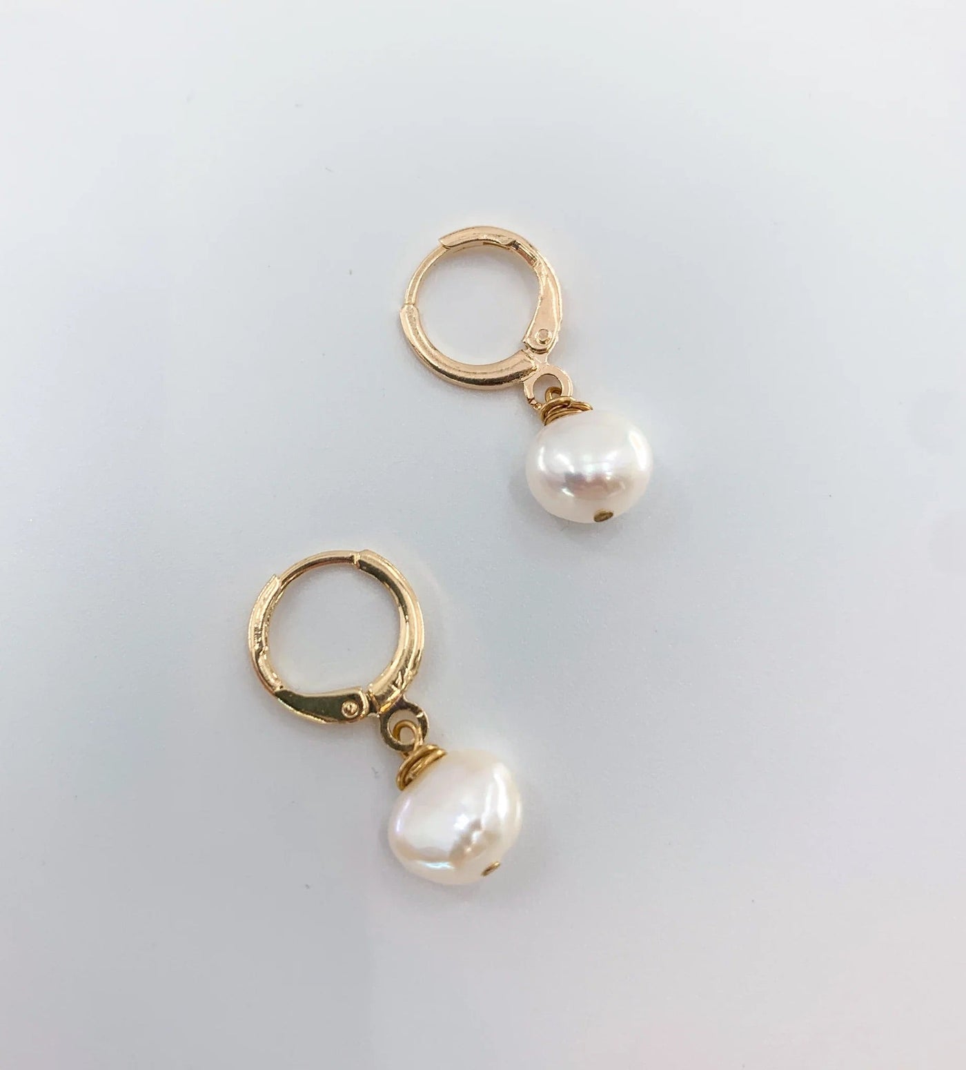 Pearl Huggie Earrings - Artisan Made