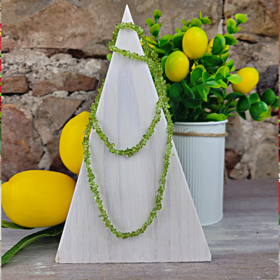 Peridot Endless Chip Bead Necklace