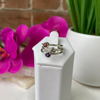 Peridot Faceted sterling silver Bezel Ring