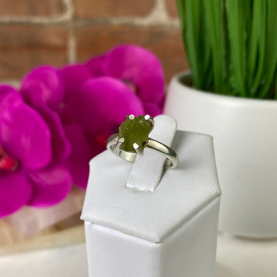 Peridot Ring Natural Sterling Silver Sized or Adjustable Prong Setting .25"