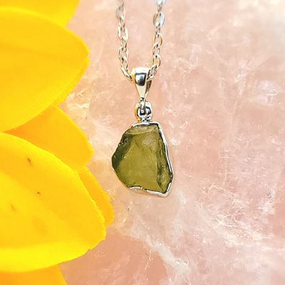 Peridot Rough Sterling Silver Pendant