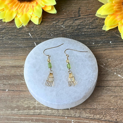 Peridot and Citrine Tassel Earrings - Artisan Made