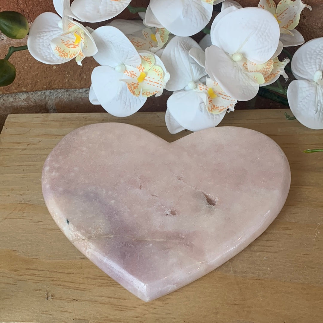 Pink (Rose) Amethyst Polished Heart various sizes - 2.5" to 8"