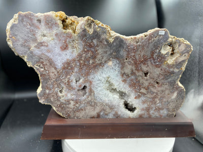 Pink (Rose) Amethyst Slab on Custom Wood Base