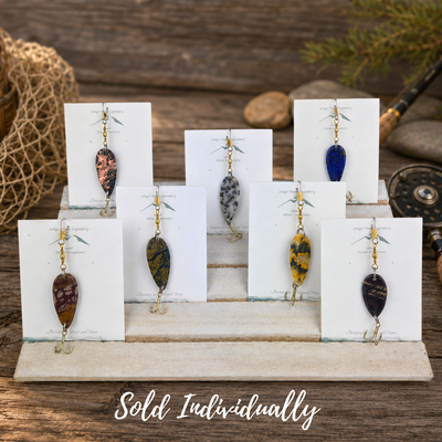 Polished Gemstone Fishing Lures – Artisan Made (Variants) Brecciated Jasper