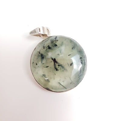 Prehnite sterling silver Pendant 1.5”