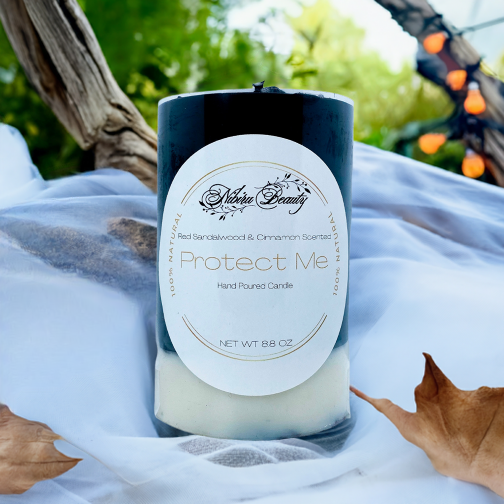 Protect Me Candle w/Hematite and Clear Quartz - Artisan Made