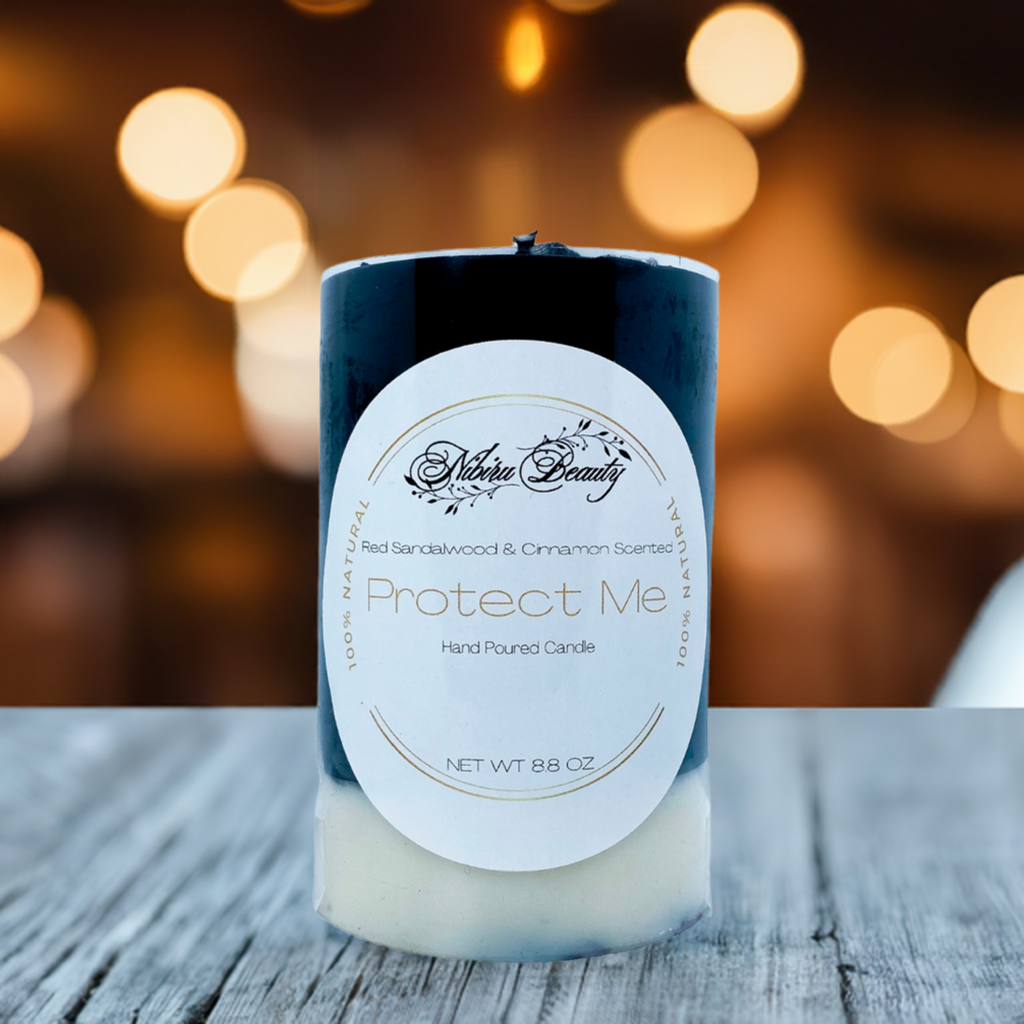 Protect Me Candle w/Hematite and Clear Quartz - Artisan Made