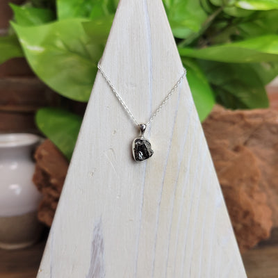 Pyrite Freeform sterling silver Bezel Set Necklace .3"