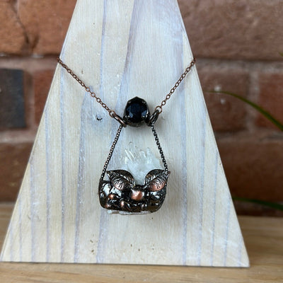 Quartz Cluster Bohemian Style Necklace with Accent
