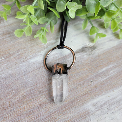 Quartz Point Antique Finish Necklace