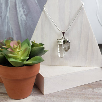 Quartz Point Plated Pendant