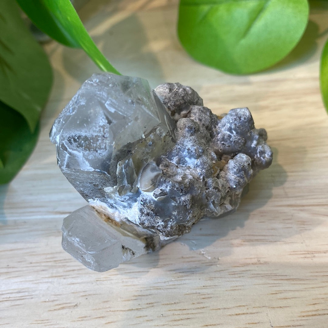 Quartz with Calcite & Goethite Specimen