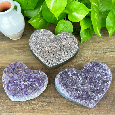 Rainbow Amethyst Druzy Heart Specimen 4.5-7"