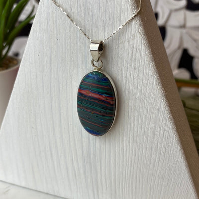 Rainbow Calsilica sterling silver Pendant