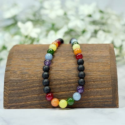 Rainbow Gemstone 8mm Necklace - Artisan Made