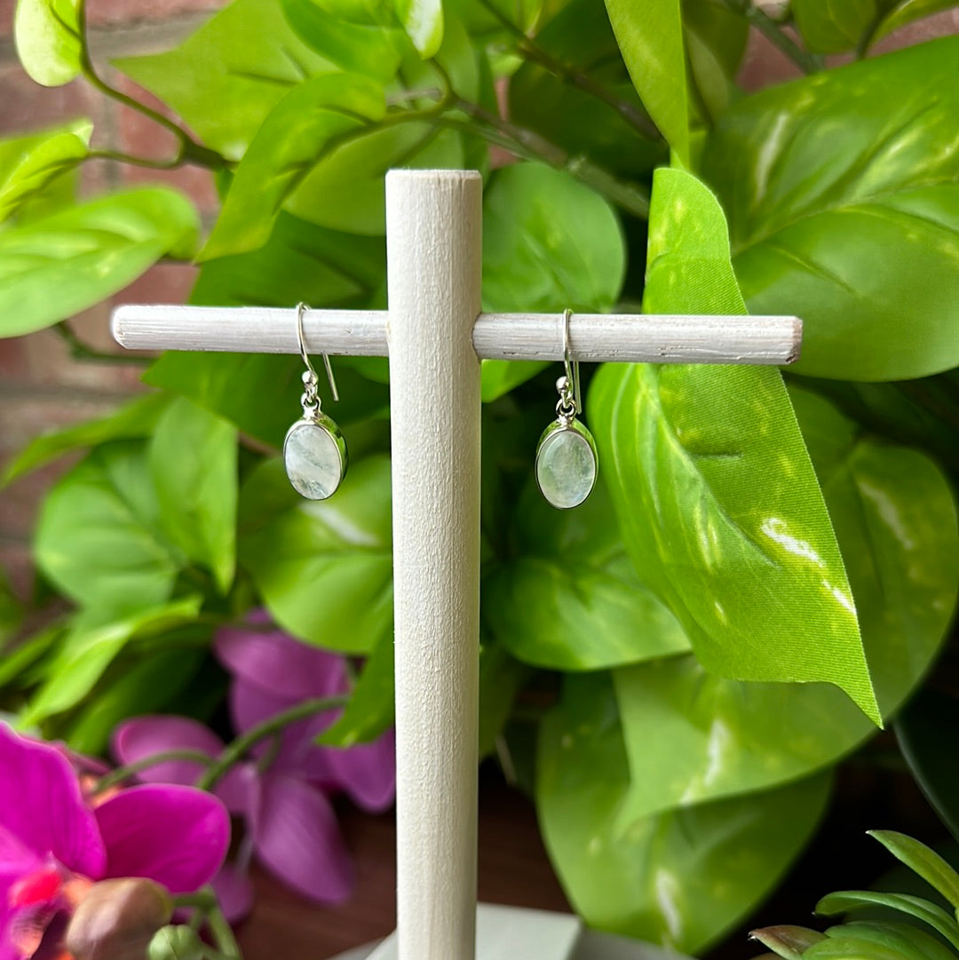 Rainbow Moonstone sterling silver Polished Oval sterling silver Earrings