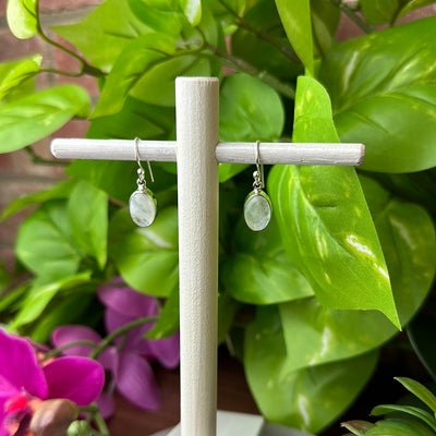 Rainbow Moonstone sterling silver Polished Oval sterling silver Earrings